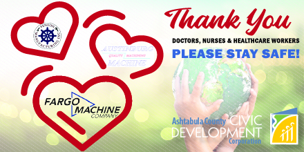 Community Collaboration to provide Face Shields to Ashtabula County Healthcare Professionals